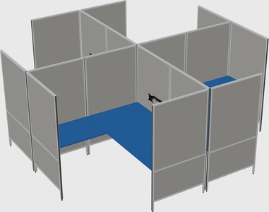 Modern modular quad l-shaped panel system