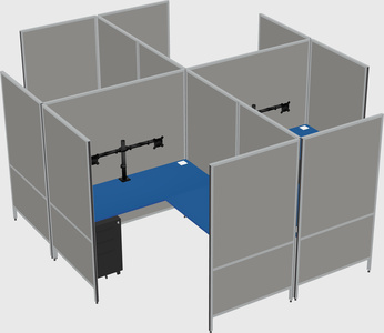 Modern modular quad l-shaped panel system