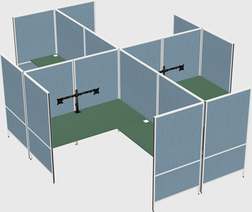 Modern modular quad l-shaped panel system