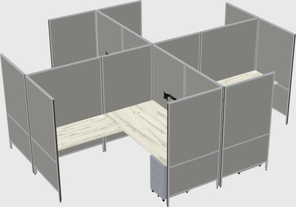 Modern modular quad l-shaped panel system