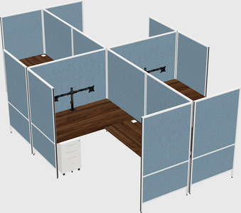 Modern modular quad l-shaped panel system