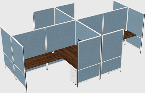 Modern modular quad l-shaped panel system