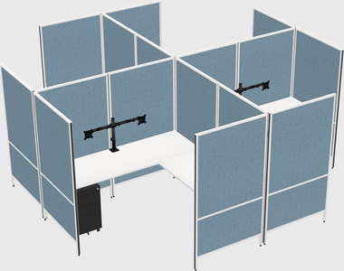 Modern modular quad l-shaped panel system