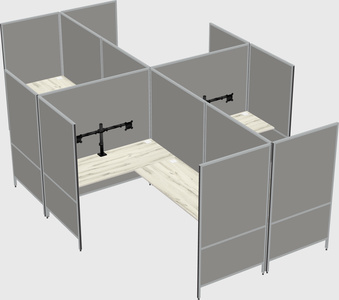 Modern modular quad l-shaped panel system