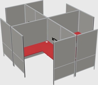 Modern modular quad l-shaped panel system