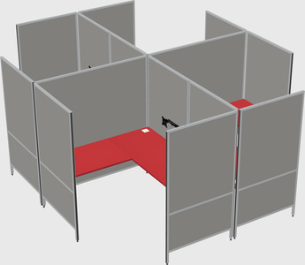 Modern modular quad l-shaped panel system