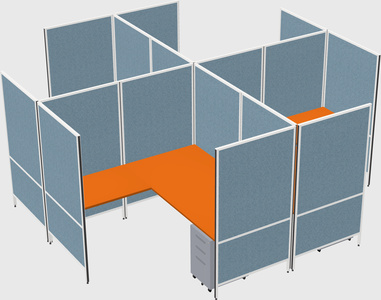 Modern modular quad l-shaped panel system