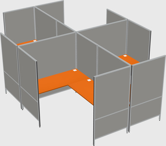 Modern modular quad l-shaped panel system