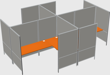 Modern modular quad l-shaped panel system