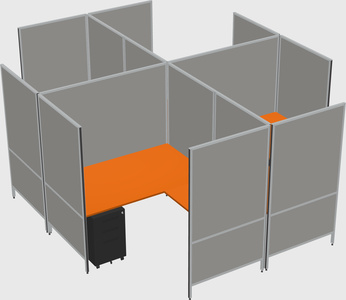 Modern modular quad l-shaped panel system