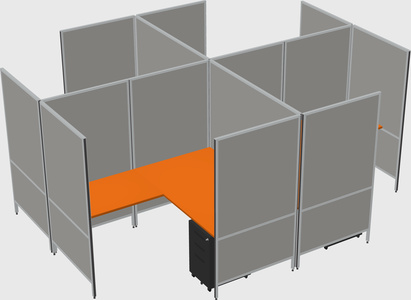 Modern modular quad l-shaped panel system