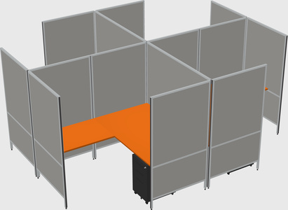 Modern modular quad l-shaped panel system