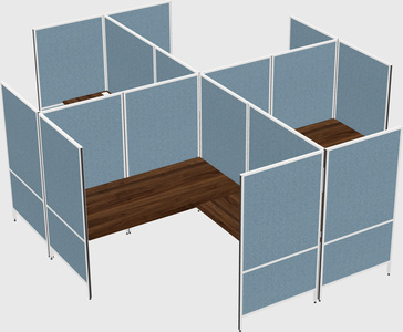 Modern modular quad l-shaped panel system