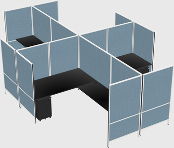 Modern modular quad l-shaped panel system