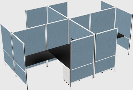Modern modular quad l-shaped panel system