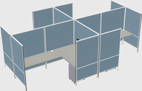 Modern modular quad l-shaped panel system