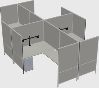 Modern modular quad l-shaped panel system
