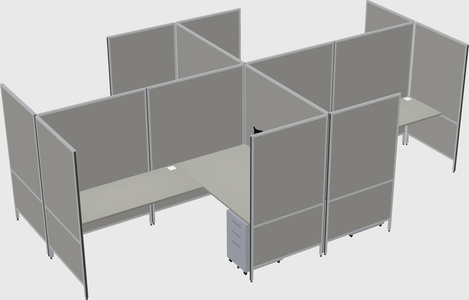 Modern modular quad l-shaped panel system