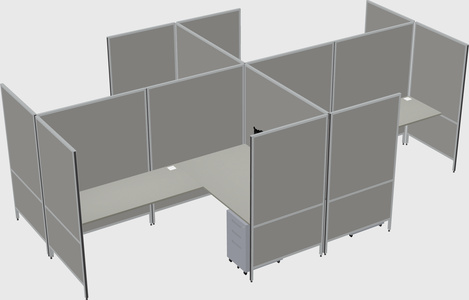 Modern modular quad l-shaped panel system