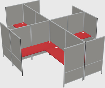 Modern modular quad l-shaped panel system