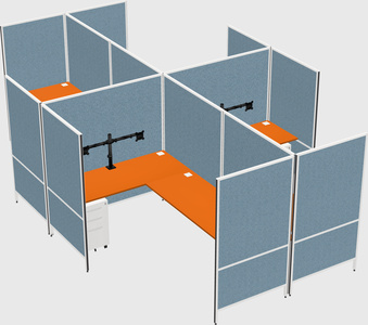 Modern modular quad l-shaped panel system