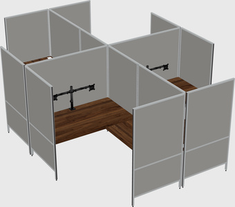 Modern modular quad l-shaped panel system