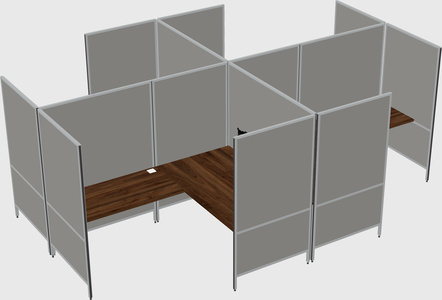 Modern modular quad l-shaped panel system