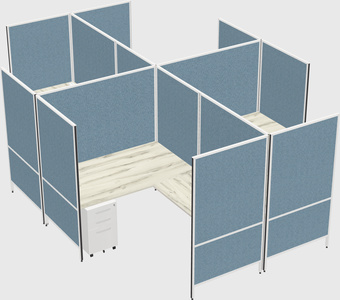 Modern modular quad l-shaped panel system