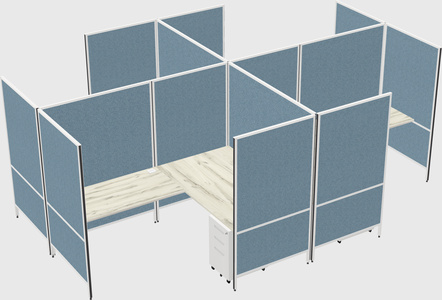 Modern modular quad l-shaped panel system
