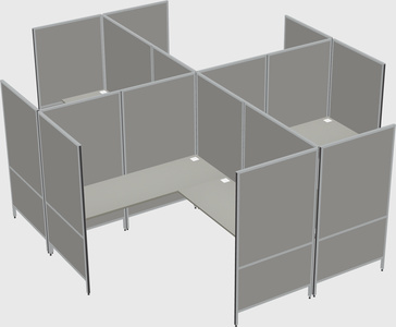 Modern modular quad l-shaped panel system