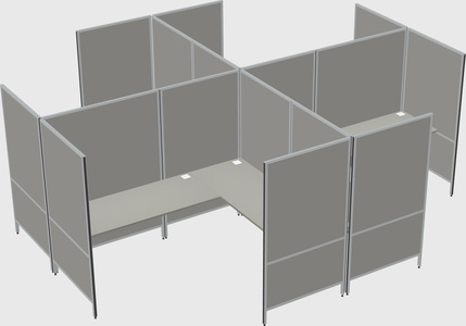Modern modular quad l-shaped panel system