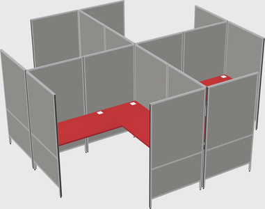 Modern modular quad l-shaped panel system