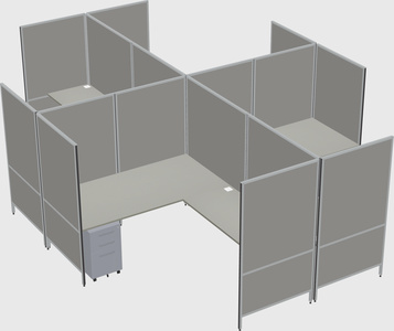 Modern modular quad l-shaped panel system