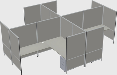 Modern modular quad l-shaped panel system