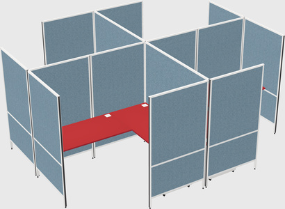 Modern modular quad l-shaped panel system