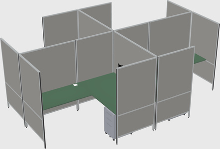 Modern modular quad l-shaped panel system