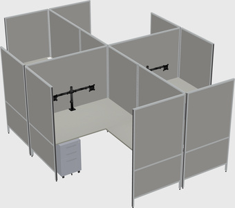 Modern modular quad l-shaped panel system