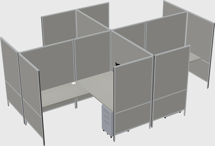 Modern modular quad l-shaped panel system