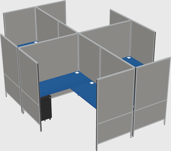 Modern modular quad l-shaped panel system