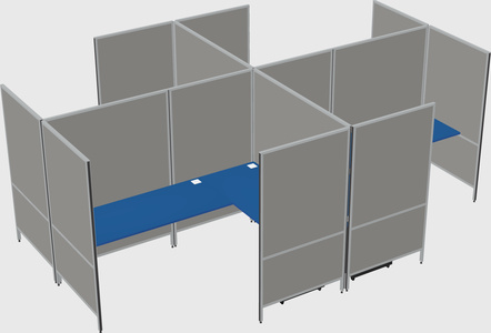 Modern modular quad l-shaped panel system