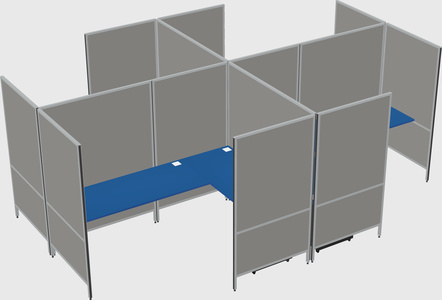 Modern modular quad l-shaped panel system