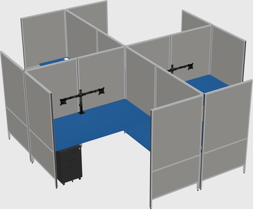Modern modular quad l-shaped panel system