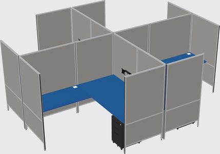 Modern modular quad l-shaped panel system