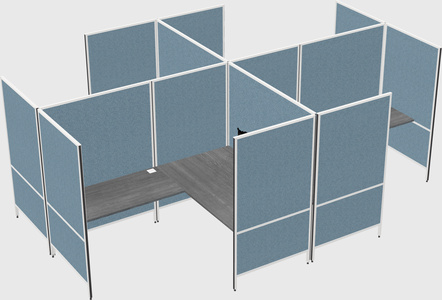 Modern modular quad l-shaped panel system