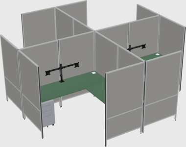 Modern modular quad l-shaped panel system