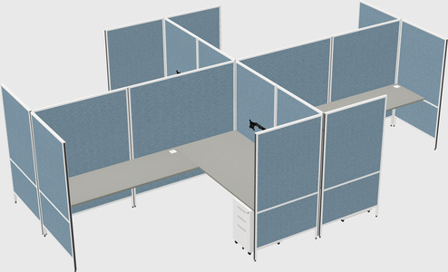 Modern modular quad l-shaped panel system