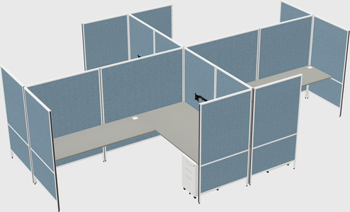 Modern modular quad l-shaped panel system