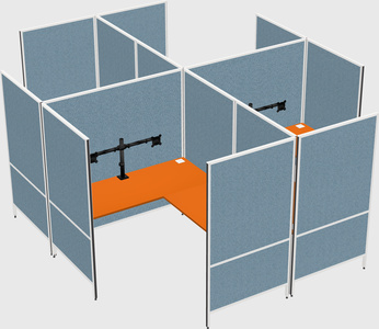 Modern modular quad l-shaped panel system