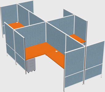 Modern modular quad l-shaped panel system