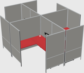 Modern modular quad l-shaped panel system